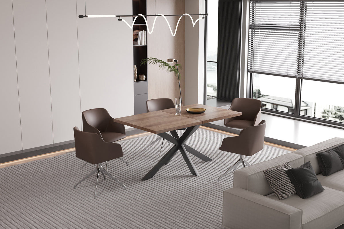 Uitschuifbare tafel 'Kos' 160-200 cm Donkerbruin (2c) - foto 5