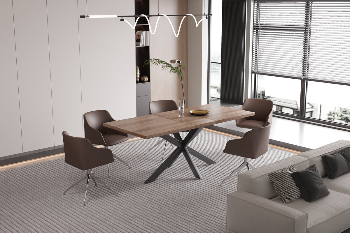 Uitschuifbare tafel 'Kos' 160-200 cm Donkerbruin (2c) - foto 6