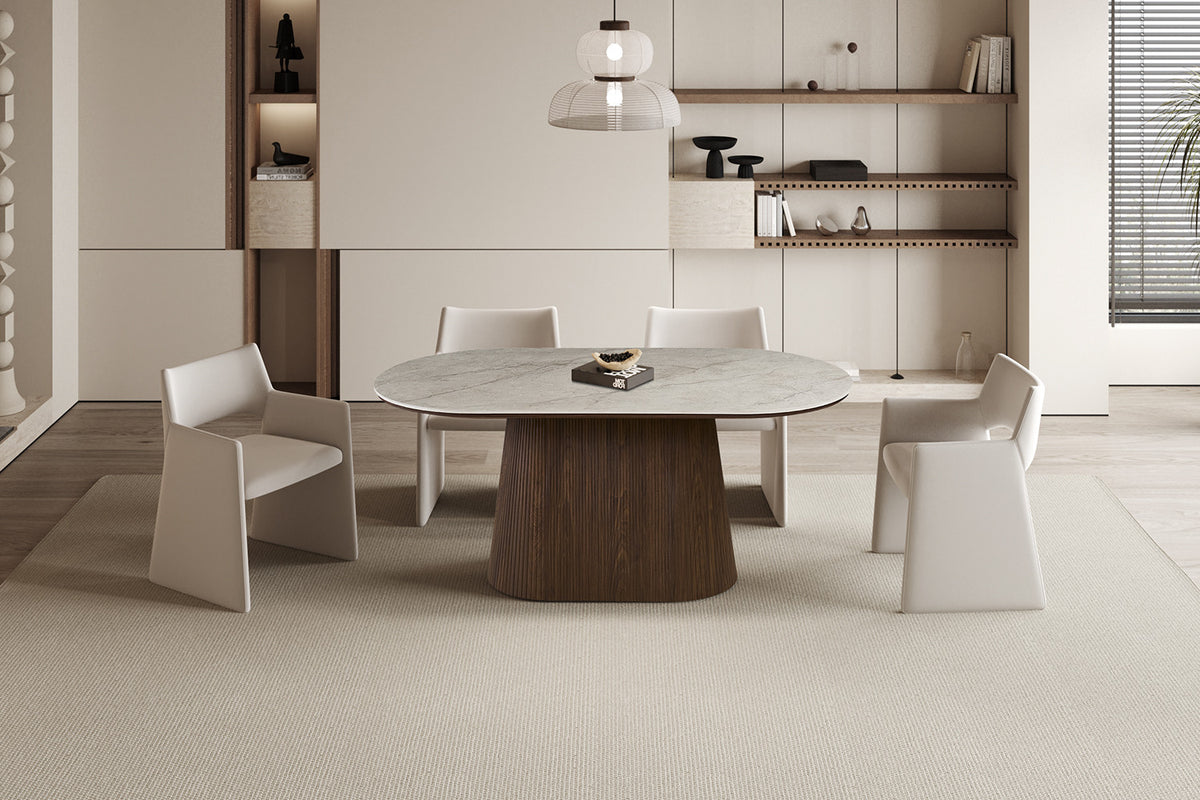 NEW - Tafel 'Vigo' 180 cm Ovaal Decor Donkere Eik Shakespear Beige (2c) - foto 2