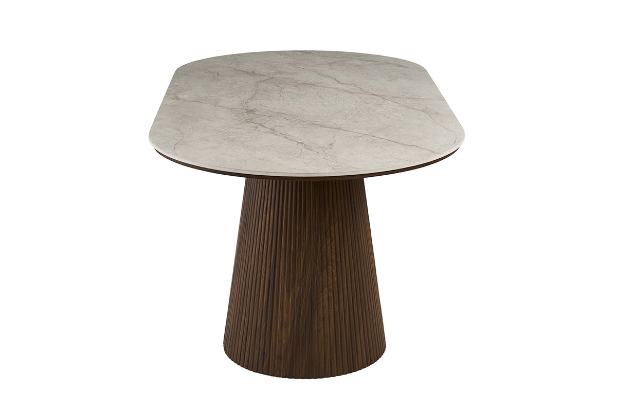 NEW - Tafel 'Vigo' 180 cm Ovaal Decor Donkere Eik Shakespear Beige (2c) - foto 8