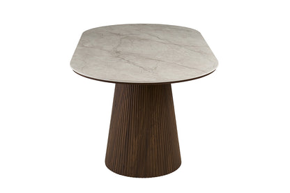 NEW - Tafel 'Vigo' 180 cm Ovaal Decor Donkere Eik Shakespear Beige (2c) - foto 8
