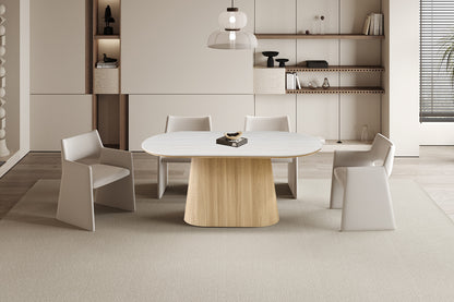 NEW - Tafel 'Vigo' 180 cm Ovaal Decor Naturel Eik Baroque Grijs (2c)