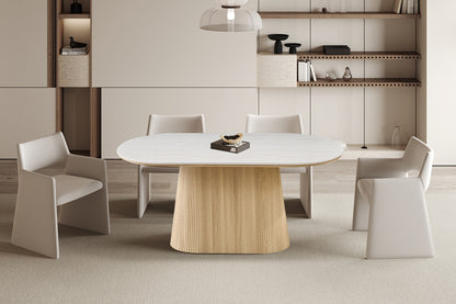 NEW - Tafel 'Vigo' 180 cm Ovaal Decor Naturel Eik Baroque Grijs (2c) - foto 2