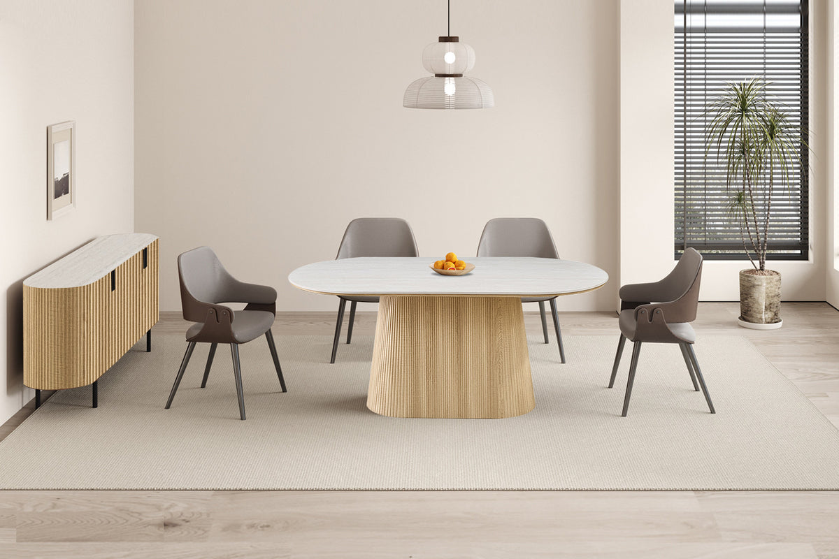 NEW - Tafel 'Vigo' 180 cm Ovaal Decor Naturel Eik Baroque Grijs (2c) - foto 4