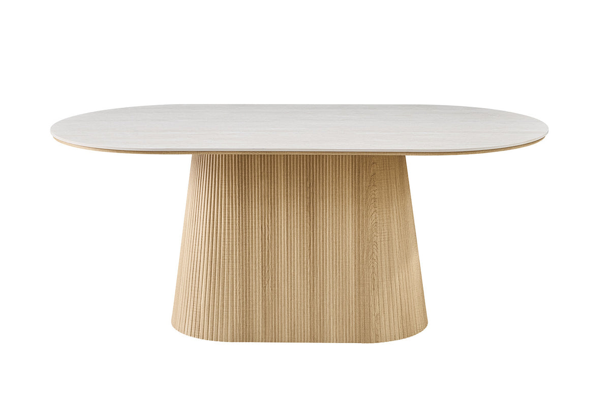 NEW - Tafel 'Vigo' 180 cm Ovaal Decor Naturel Eik Baroque Grijs (2c) - foto 5