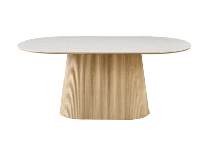 NEW - Tafel 'Vigo' 180 cm Ovaal Decor Naturel Eik Baroque Grijs (2c) - foto 5