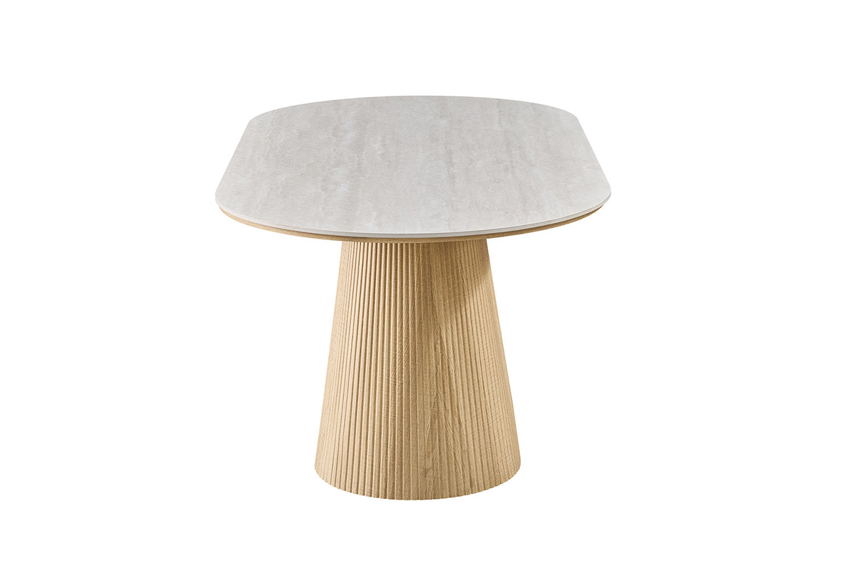 NEW - Tafel 'Vigo' 180 cm Ovaal Decor Naturel Eik Baroque Grijs (2c) - foto 7