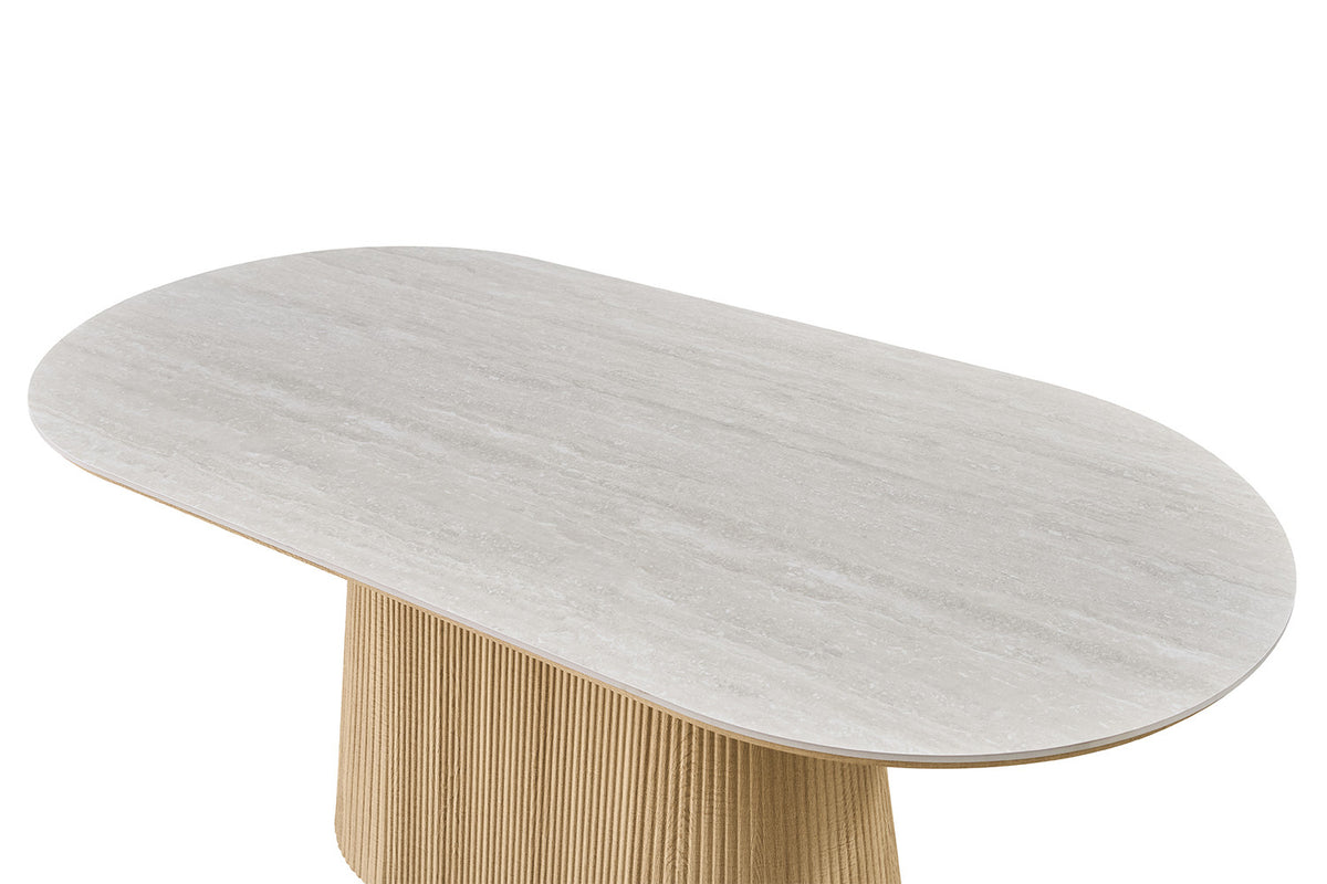 NEW - Tafel 'Vigo' 180 cm Ovaal Decor Naturel Eik Baroque Grijs (2c) - foto 8