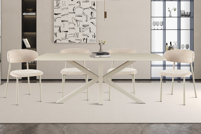 NEW - Tafel 'Noa' 180x90 cm Deens Ovaal Baroque Beige  - Grijs Voet (2c)