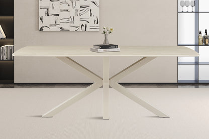 NEW - Tafel 'Noa' 180x90 cm Deens Ovaal Baroque Beige  - Grijs Voet (2c) - foto 3
