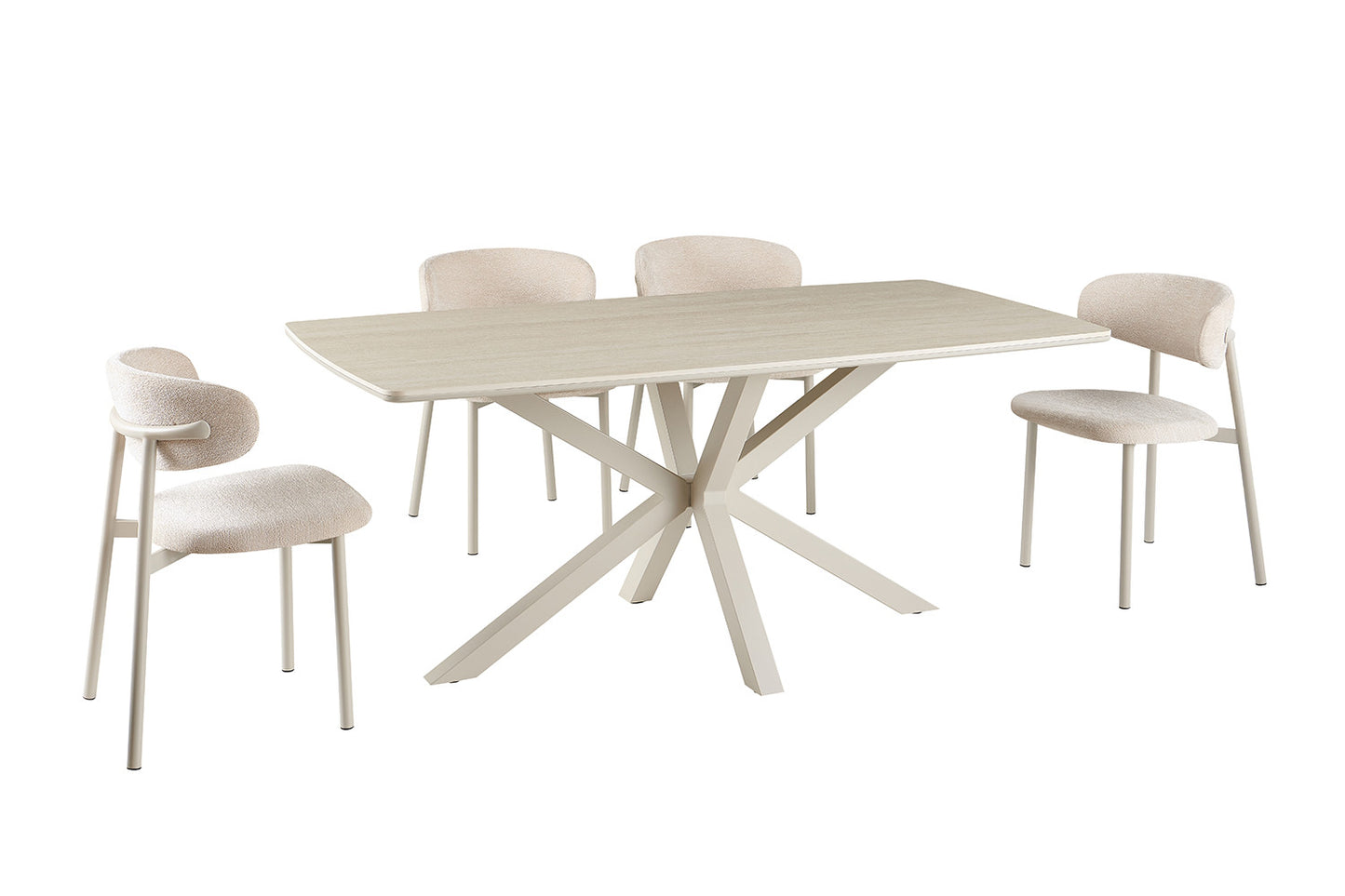 NEW - Tafel 'Noa' 180x90 cm Deens Ovaal Baroque Beige  - Grijs Voet (2c) - foto 7