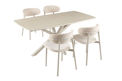 NEW - Tafel 'Noa' 180x90 cm Deens Ovaal Baroque Beige  - Grijs Voet (2c) - foto 8