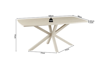 NEW - Tafel 'Noa' 180x90 cm Deens Ovaal Baroque Beige  - Grijs Voet (2c) - foto 9