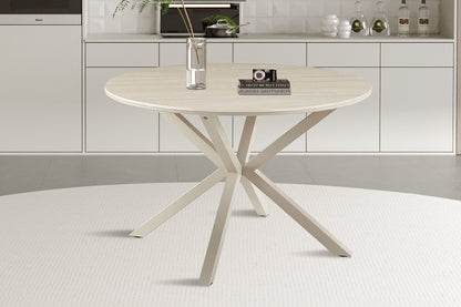 NEW - Tafel 'Noa' 120 cm Rond Baroque Beige - Grijs Voet (2c) - foto 3
