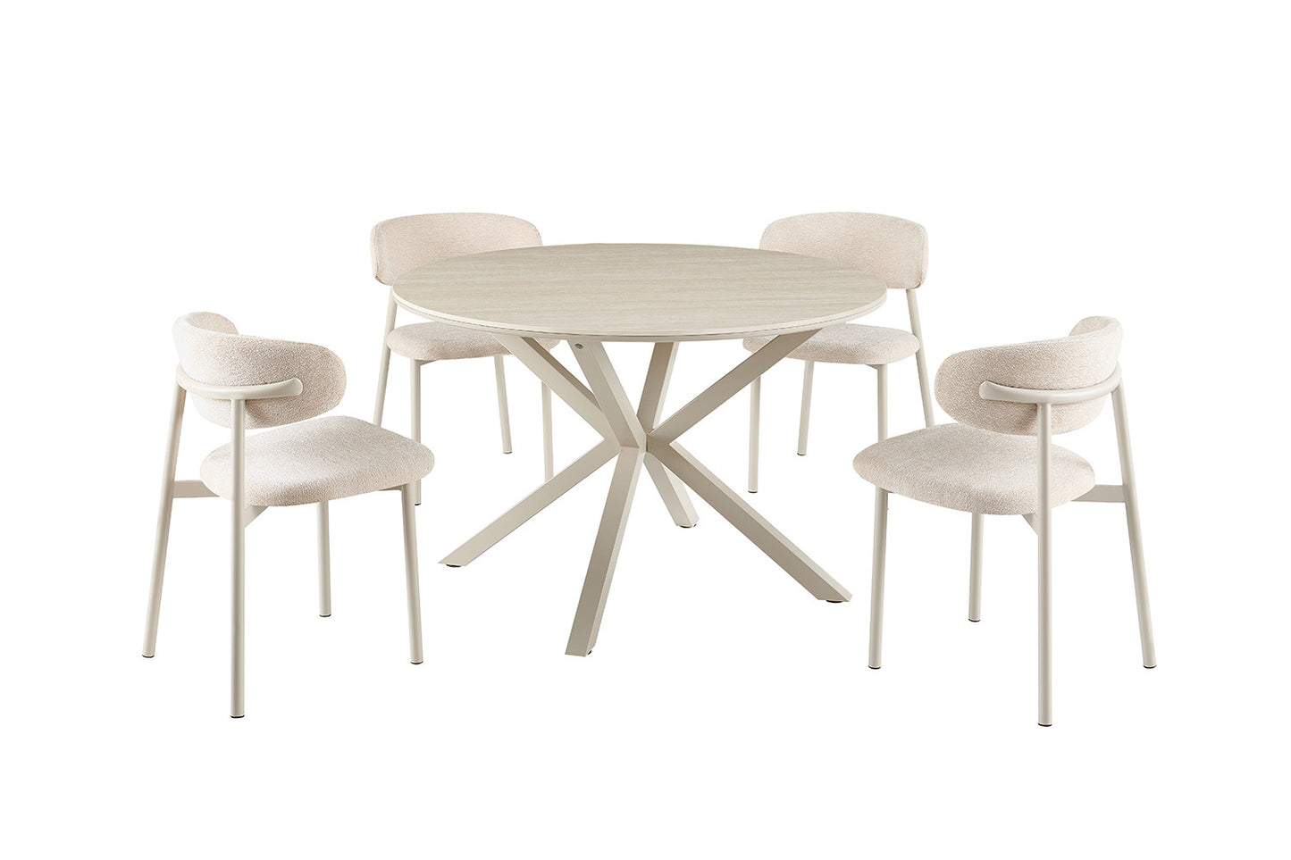 NEW - Tafel 'Noa' 120 cm Rond Baroque Beige - Grijs Voet (2c) - foto 7