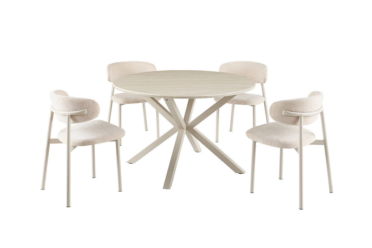 NEW - Tafel 'Noa' 120 cm Rond Baroque Beige - Grijs Voet (2c) - foto 7