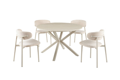 NEW - Tafel 'Noa' 120 cm Rond Baroque Beige - Grijs Voet (2c) - foto 7