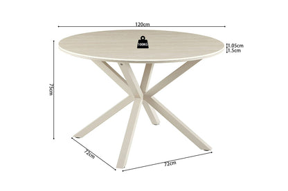 NEW - Tafel 'Noa' 120 cm Rond Baroque Beige - Grijs Voet (2c) - foto 8