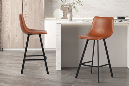 Counterstoel 'Ozan' PU Cognac (2/doos)