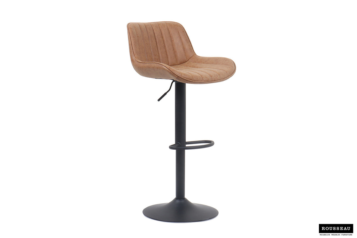 SALE - Barstoel 'Fenna' PU Cognac (2/doos) - foto 4