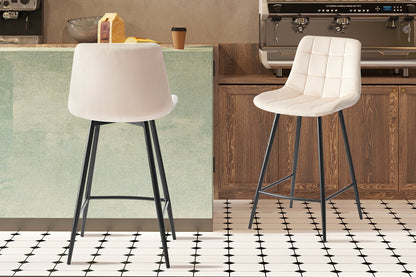 Counterstoel 'Juta' Fluweel Beige (2/doos)