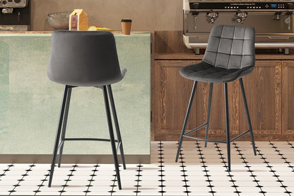 Counterstoel 'Juta' Fluweel Taupe (2/doos)