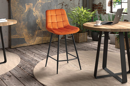 Counterstoel 'Juta' Fluweel Oranje (2/doos) - foto 2
