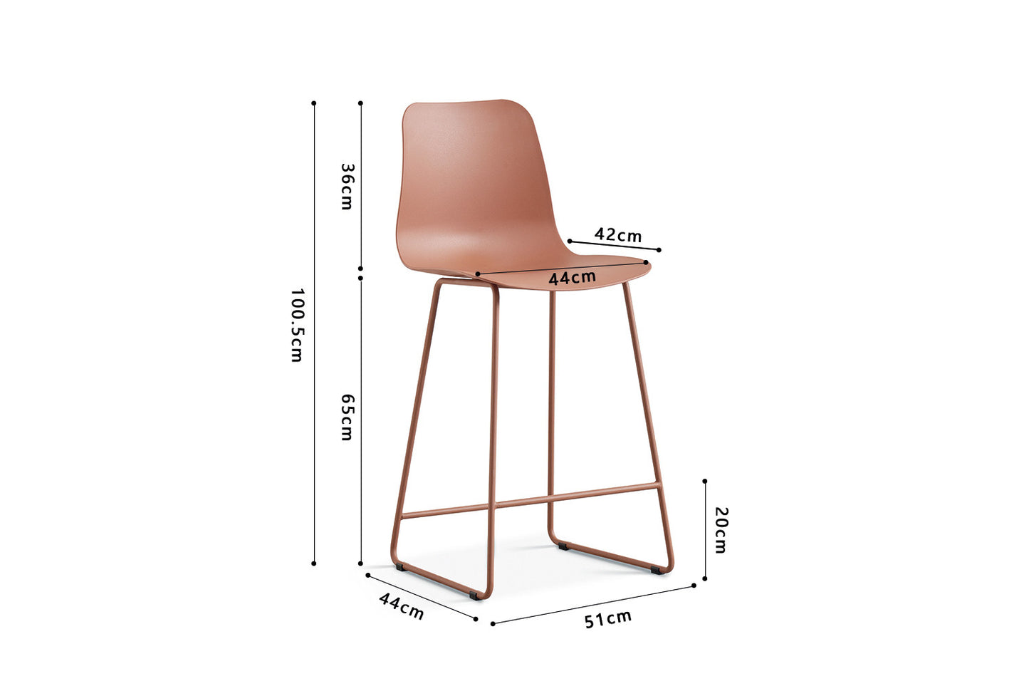 Counterstoel 'Marie' PP Terracotta (2/doos) - foto 7