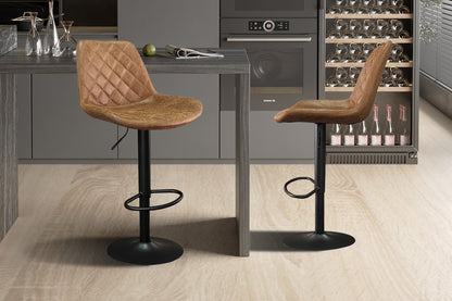 Barstoel 'Madrid' PU Ote Topper 02 Cognac (2/doos)