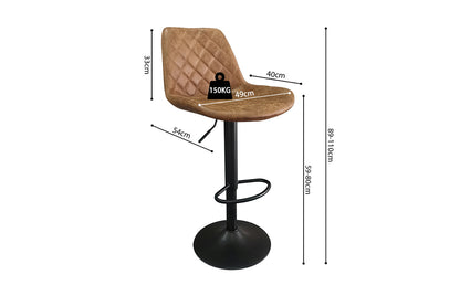 Barstoel 'Madrid' PU Ote Topper 02 Cognac (2/doos) - foto 8