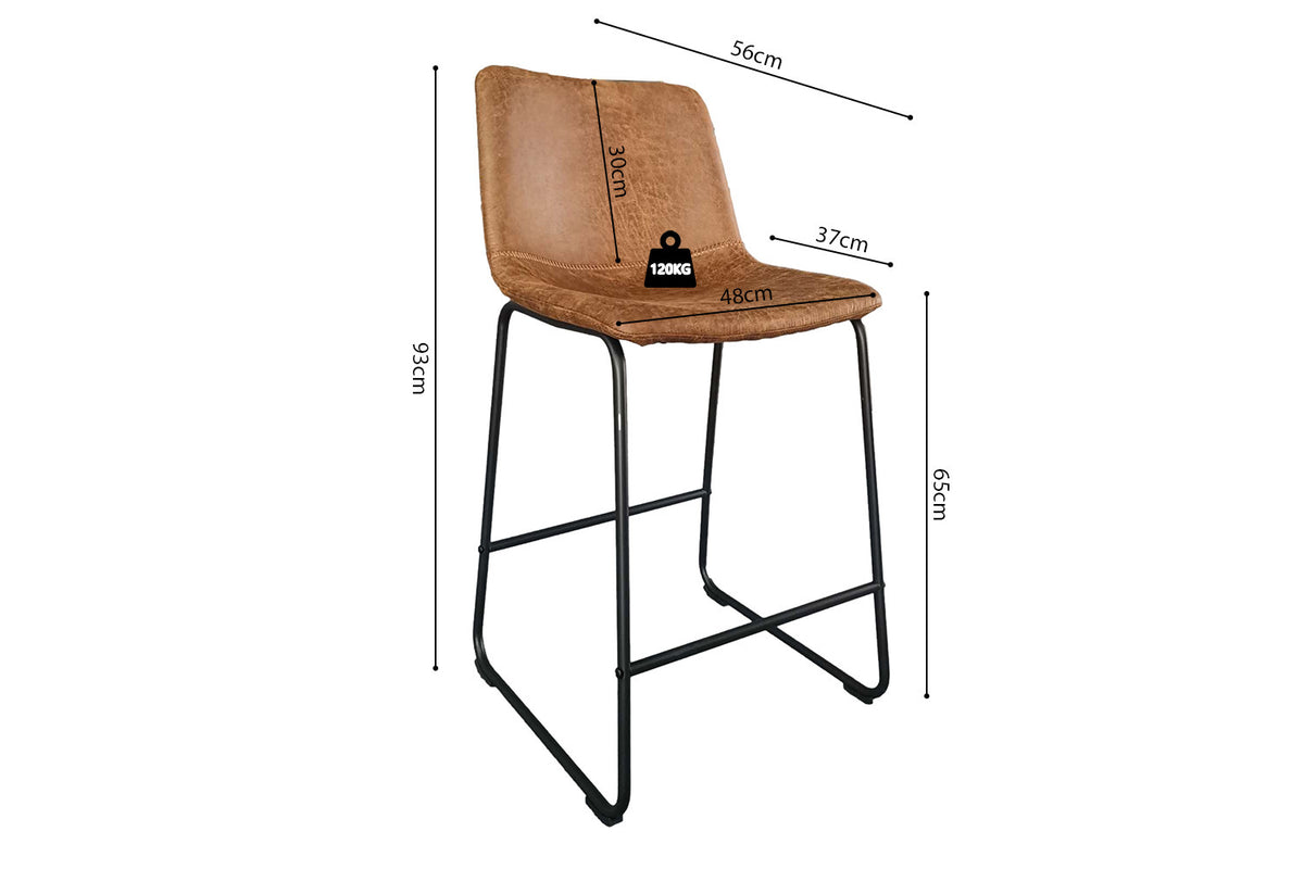 SALE - Counterstoel 'Mancia' PU Ote Topper 02 Cognac (2/doos) - foto 8