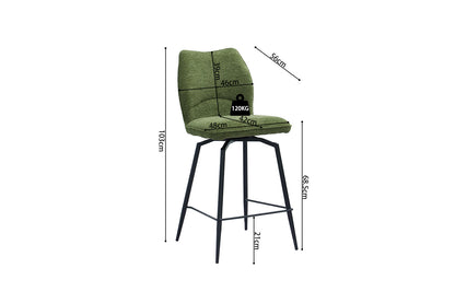 Counterstoel 'Lara' Stof Ote Sea 360 Draaibaar Groen (2/doos) - foto 12