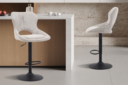 NEW - Barstoel 'Mori' Stof Ote Share 160 Lichtgrijs (2/doos)