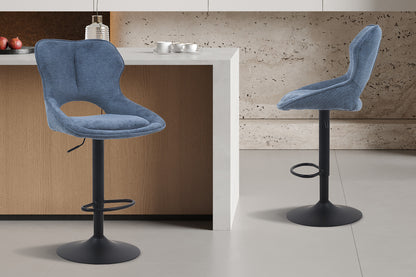 NEW - Barstoel 'Mori' Stof Ote Share 315 Blauw (2/doos)