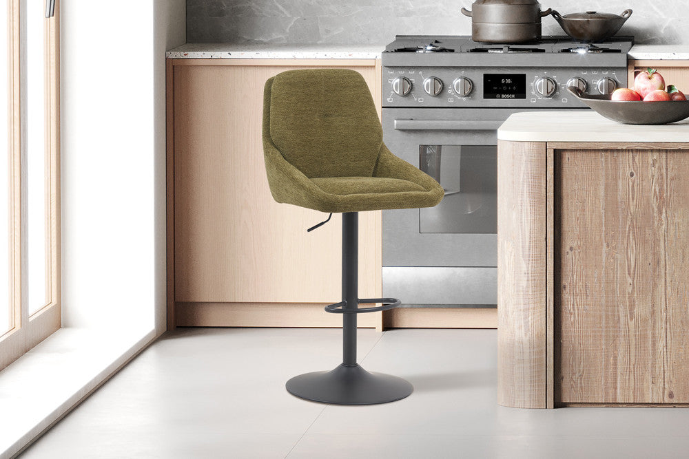 NEW - Barstoel 'Sabine' Stof Ote Sea 360 Draaibaar Groen (2/doos) - foto 2