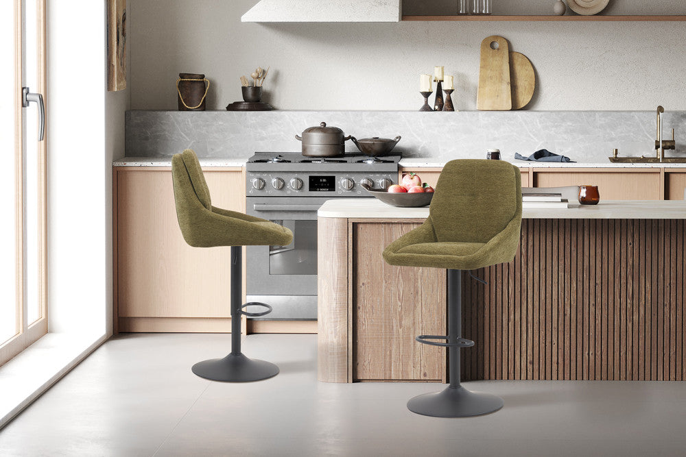 NEW - Barstoel 'Sabine' Stof Ote Sea 360 Draaibaar Groen (2/doos) - foto 3