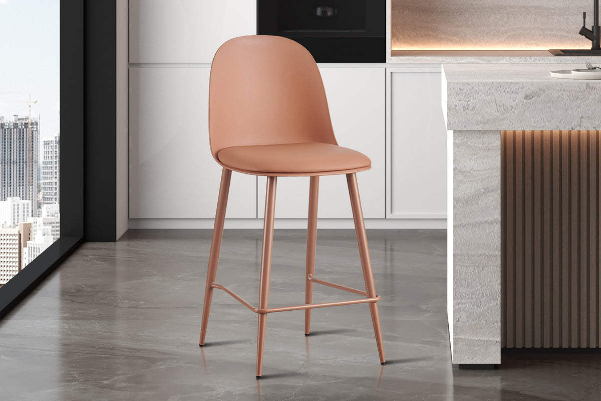 Counterstoel 'Jasmin' Zitting PP kussen PU Terracotta (2/doos) - foto 2