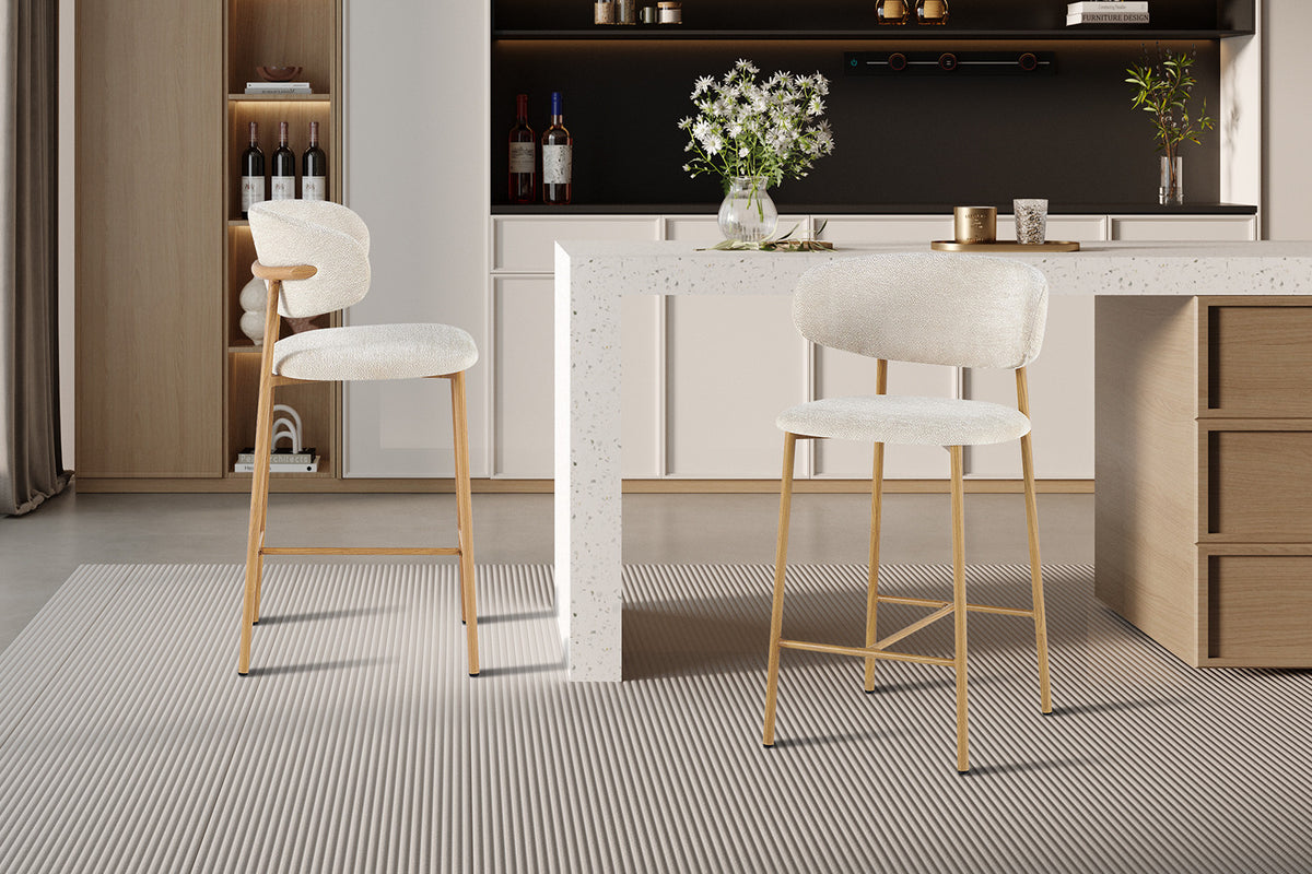 NEW - Counterstoel 'Coco' Naturel - Stof Raven 24 Beige (2/doos) - foto 3