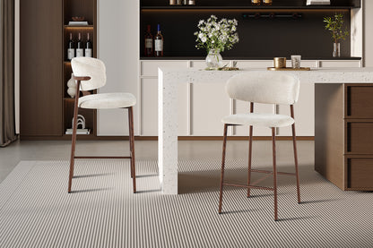 NEW - Counterstoel 'Coco' Walnoot - Stof Raven 24 Beige (2/doos) - foto 3