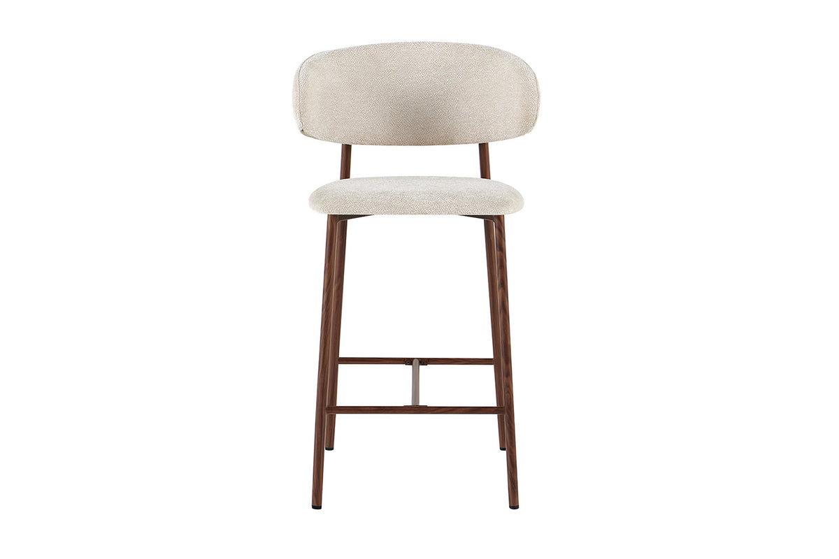 NEW - Counterstoel 'Coco' Walnoot - Stof Raven 24 Beige (2/doos) - foto 4
