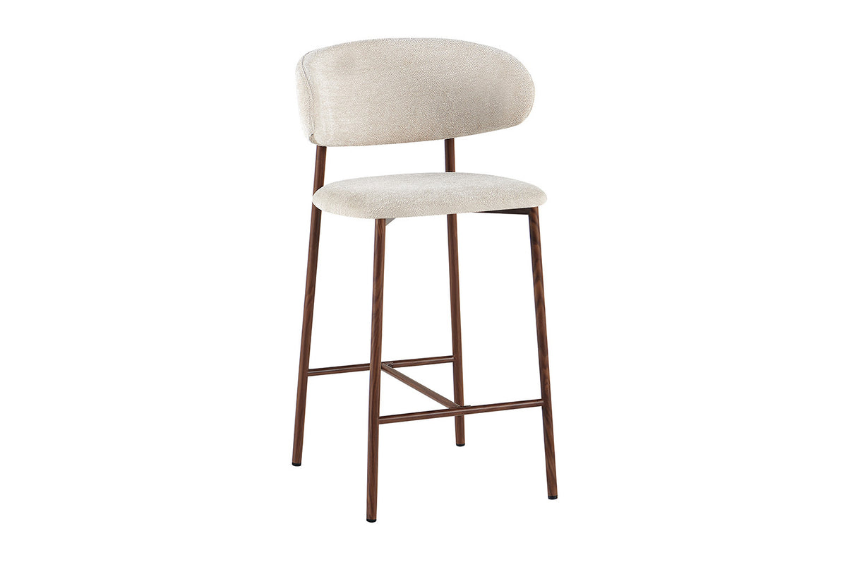 NEW - Counterstoel 'Coco' Walnoot - Stof Raven 24 Beige (2/doos) - foto 5