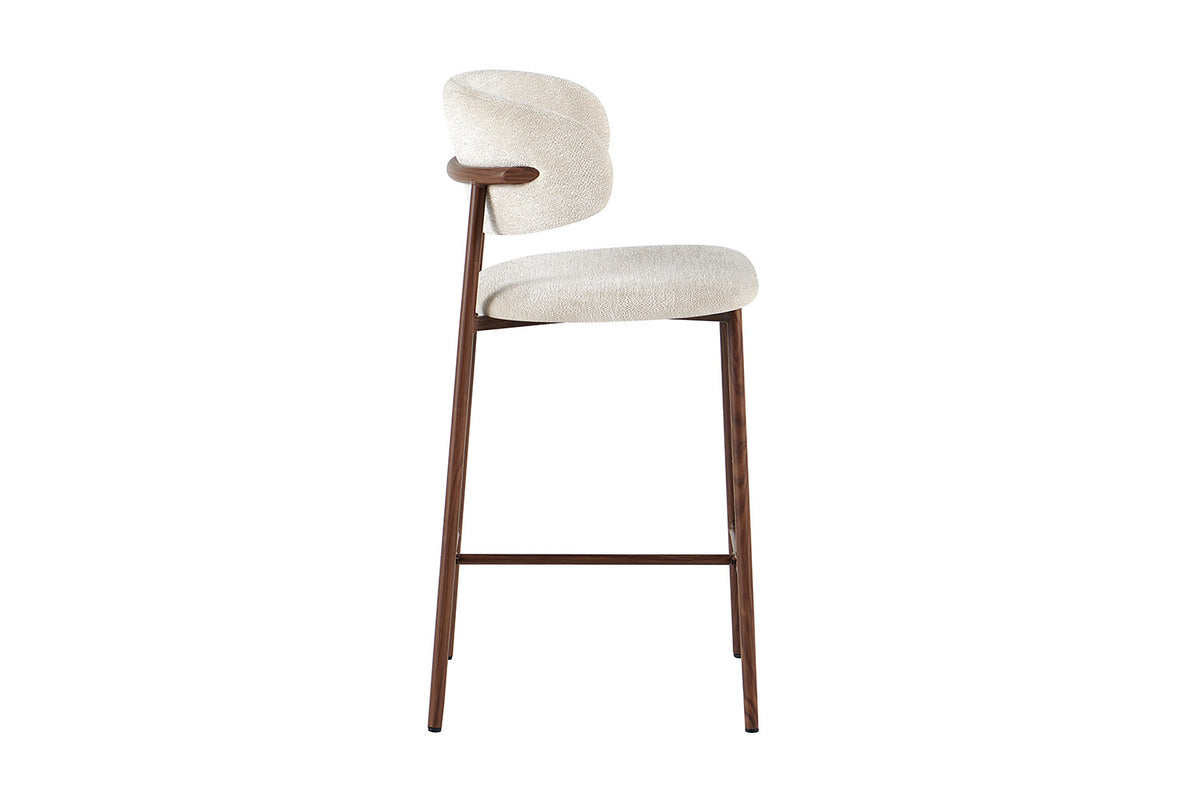 NEW - Counterstoel 'Coco' Walnoot - Stof Raven 24 Beige (2/doos) - foto 6
