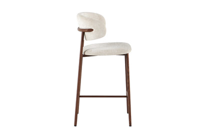 NEW - Counterstoel 'Coco' Walnoot - Stof Raven 24 Beige (2/doos) - foto 6