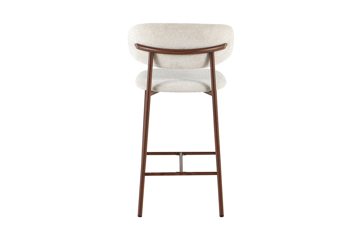 NEW - Counterstoel 'Coco' Walnoot - Stof Raven 24 Beige (2/doos) - foto 7