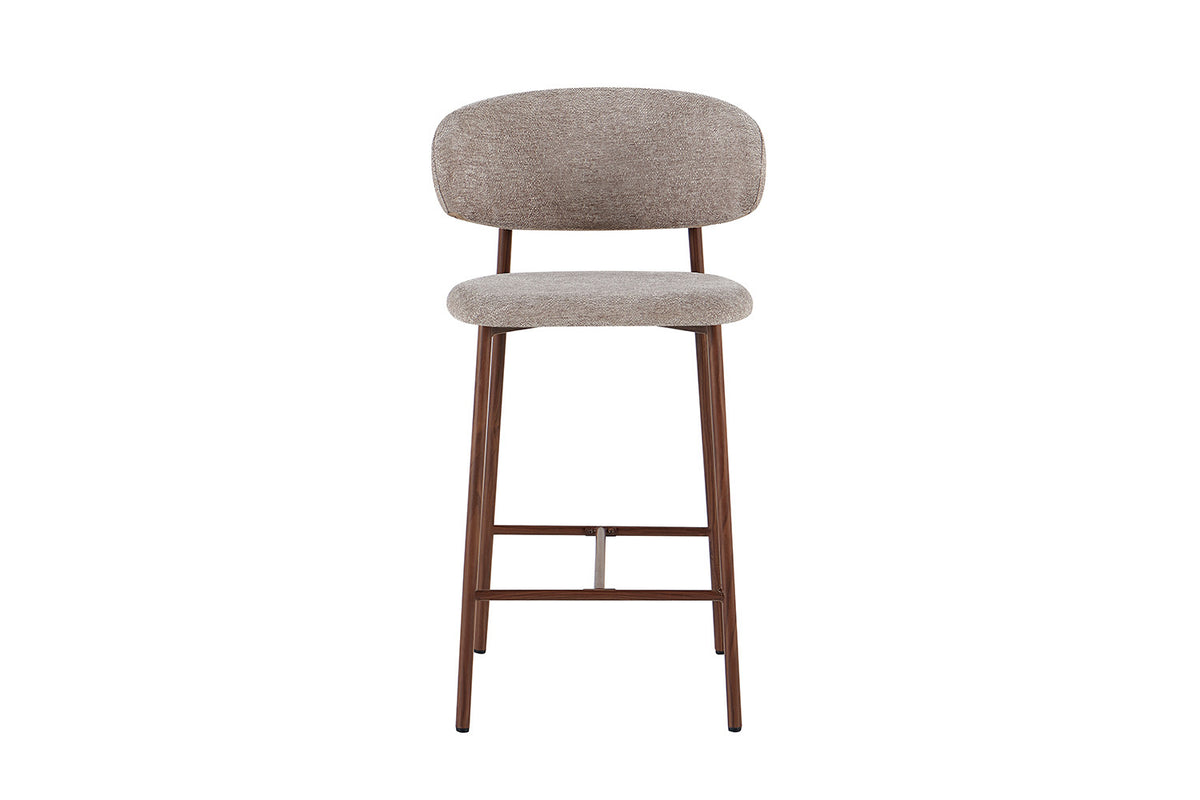 NEW - Counterstoel 'Coco' Walnoot - Stof Raven 30 Zand (2/doos) - foto 4