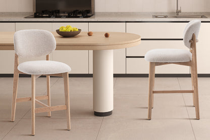 NEW - Counterstoel 'Carmen' Naturel Eik Ote Milan 103 Beige Gemonteerd (1/doos)