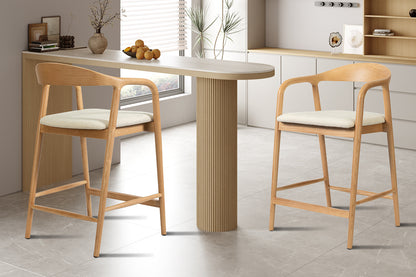 NEW - Counterstoel 'Claire' Essenh. Naturel Milan 103 Beige Gemonteerd (1/doos)