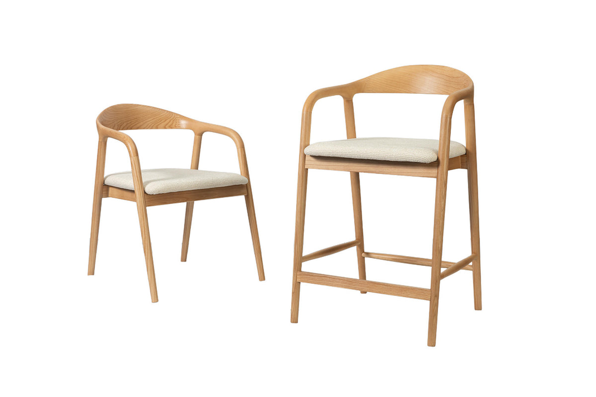 NEW - Counterstoel 'Claire' Essenh. Naturel Milan 103 Beige Gemonteerd (1/doos) - foto 14