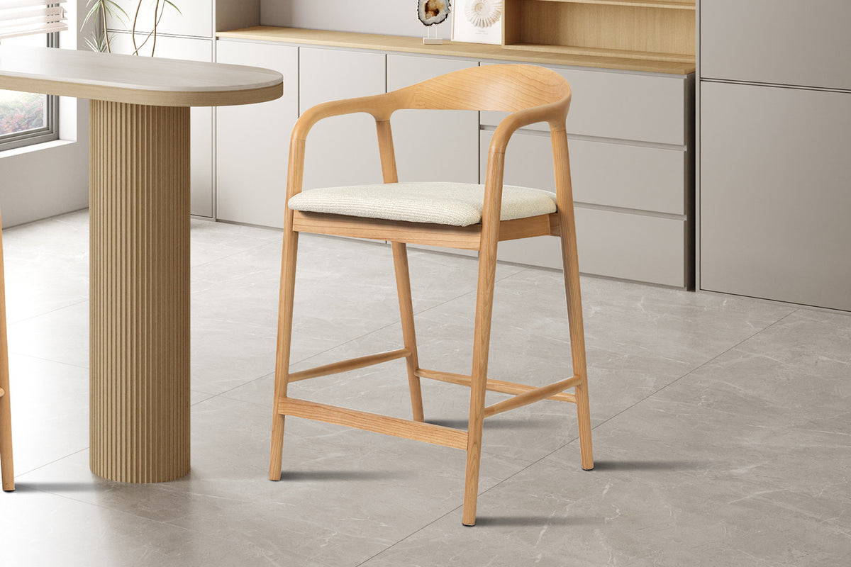 NEW - Counterstoel 'Claire' Essenh. Naturel Milan 103 Beige Gemonteerd (1/doos) - foto 2