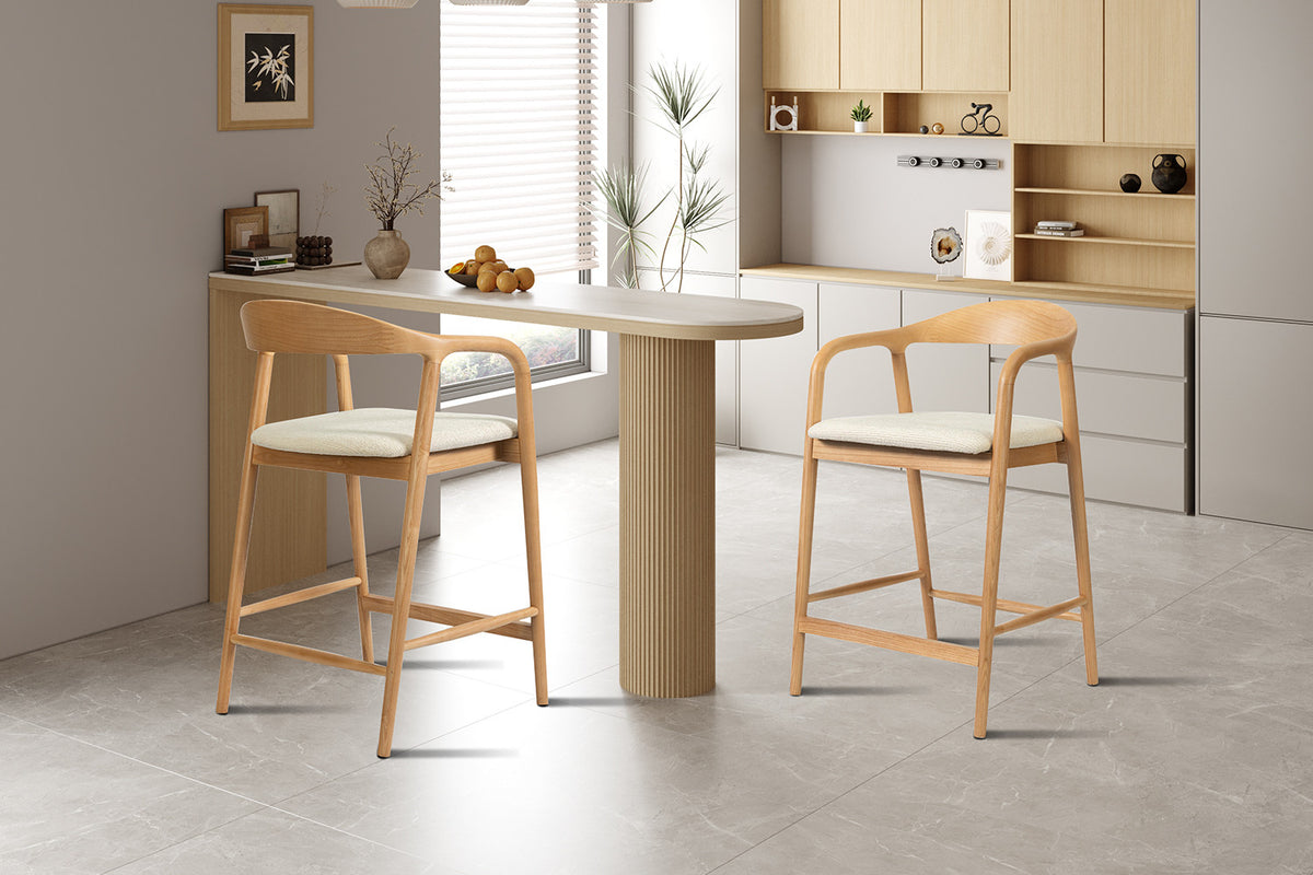 NEW - Counterstoel 'Claire' Essenh. Naturel Milan 103 Beige Gemonteerd (1/doos) - foto 3